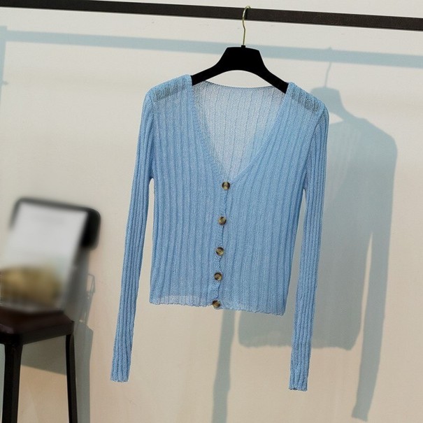 Ladies' Short Sweater A2325 blue