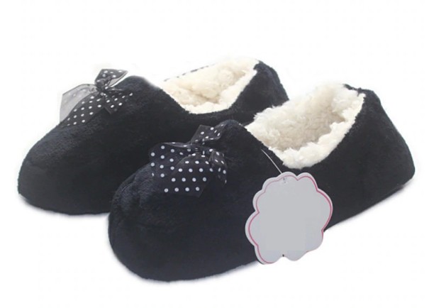 Ladies' Slippers with Fur black