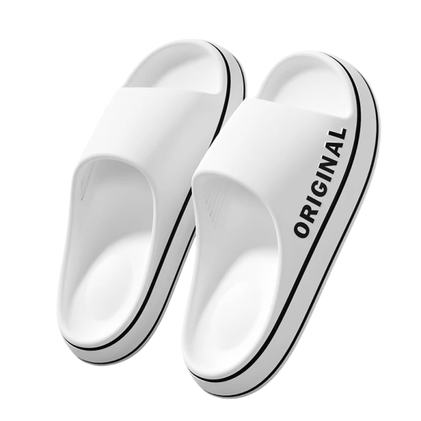 Ladies' Slippers with Modern Design and Elevated Sole Soft and Lightweight Material Comfortable Home Slip-ons Ergonomic Shape Stylish Bathroom Footwear white 40-41