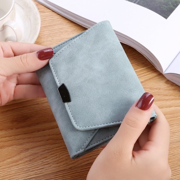 Ladies' Small Leather Wallet M274 light blue