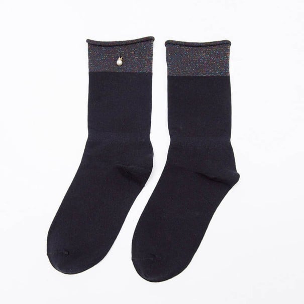 Ladies' Socks with a Pearl black