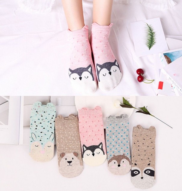Ladies' Socks with Ears - 5 Pairs 1