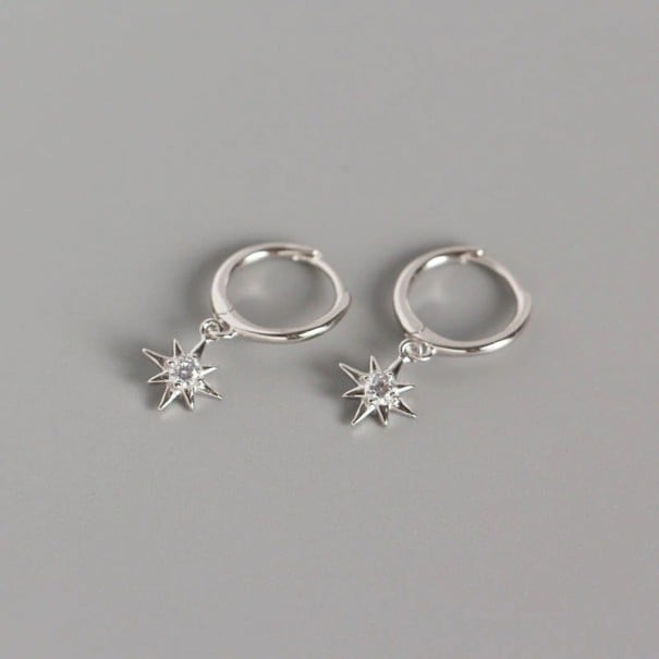 Ladies' Star Hoop Earrings silver