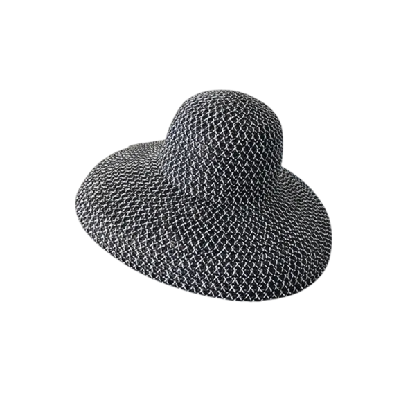 Ladies' Straw Hat 56–58 cm Straw Summer Breathable Sun Hat Elegant Beach Accessory for Holiday black