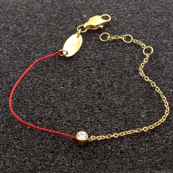 Ladies' String Bracelet with Gemstone H84 gold