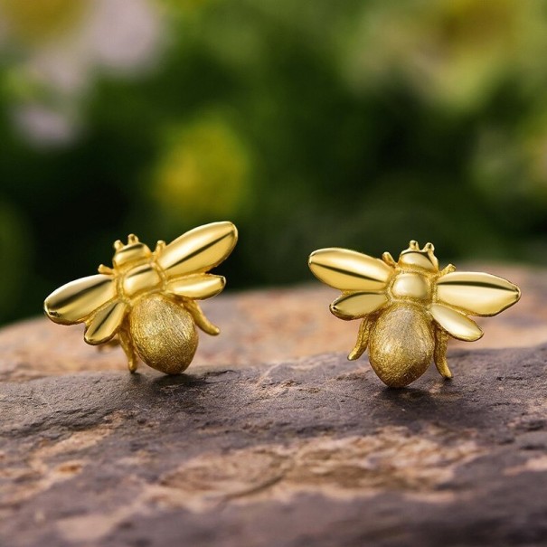 Ladies' Stud Earrings Bee gold