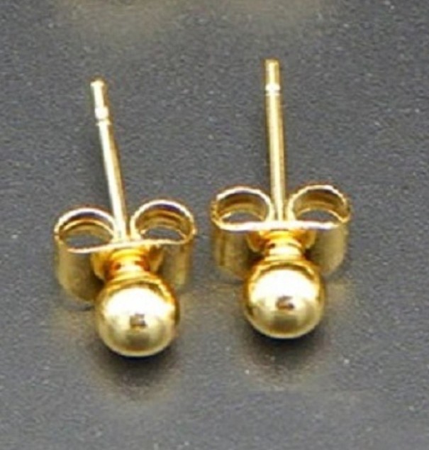 Ladies' Stud Earrings G599 gold 4 mm