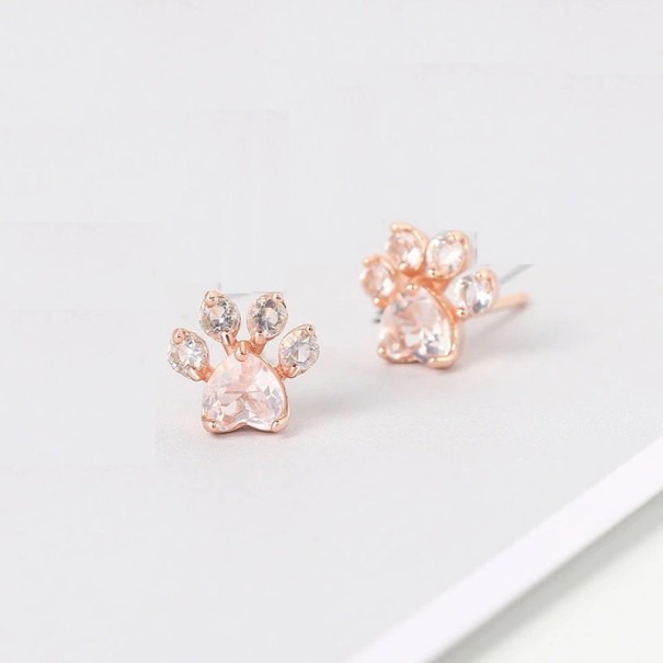 Ladies' Stud Earrings Paw old rose