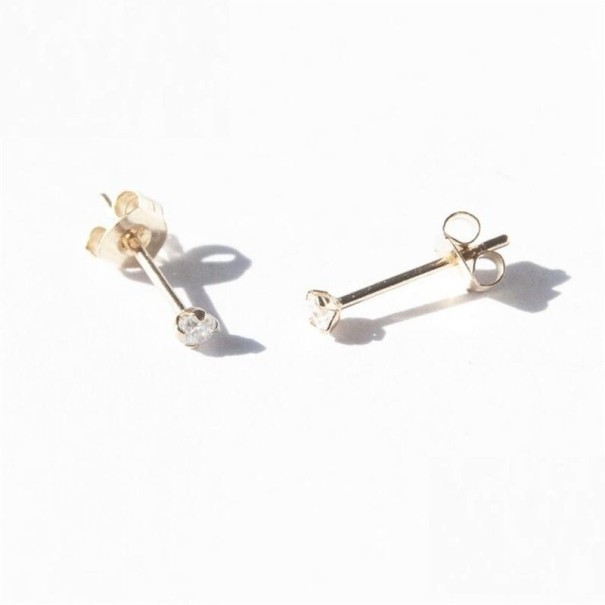 Ladies' Stud Earrings with Gemstone A1703 gold 1
