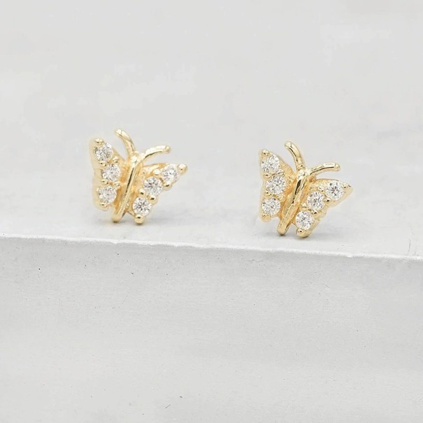 Ladies' Stud Earrings with Stones A1725 gold 3
