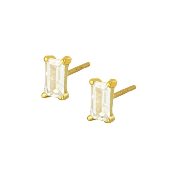Ladies' Stud Earrings with Stones gold 1