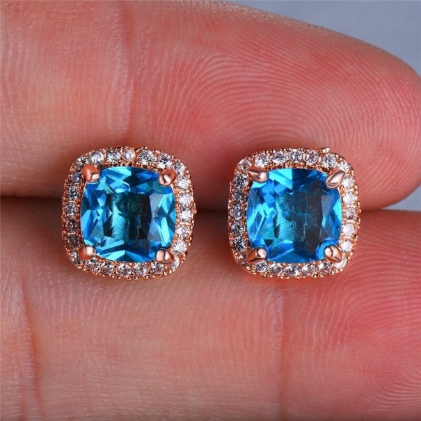 Ladies' Stud Earrings with Zirconia 2