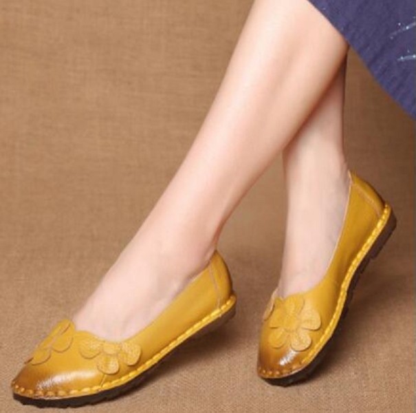 Ladies' Stylish Floral Ballerinas J2406 yellow 38