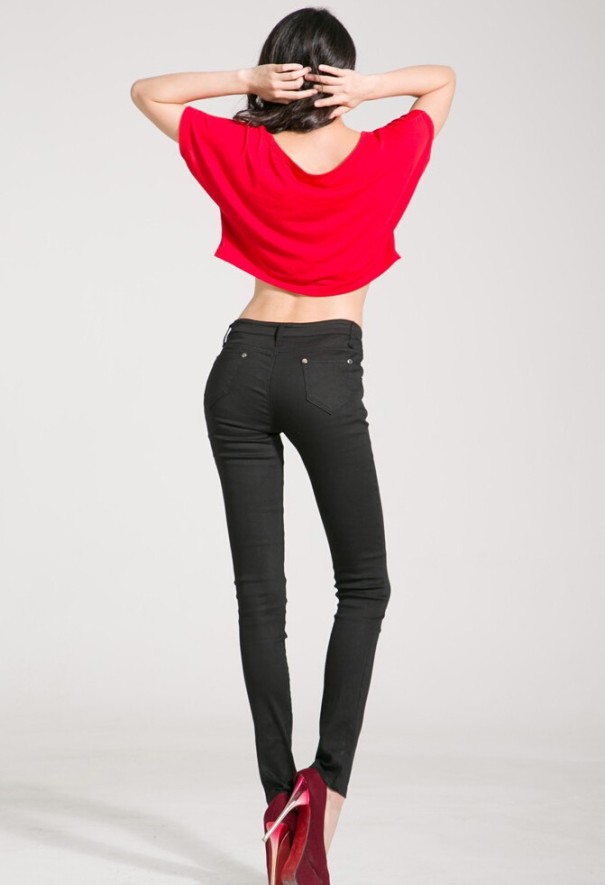 Ladies' Stylish Jeans - Black 26