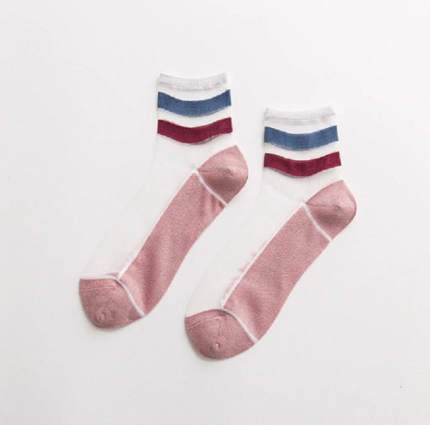 Ladies' Stylish Transparent Socks pink