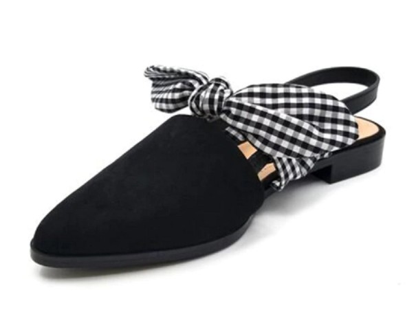 Ladies' Suede Court Shoes with Bow 39