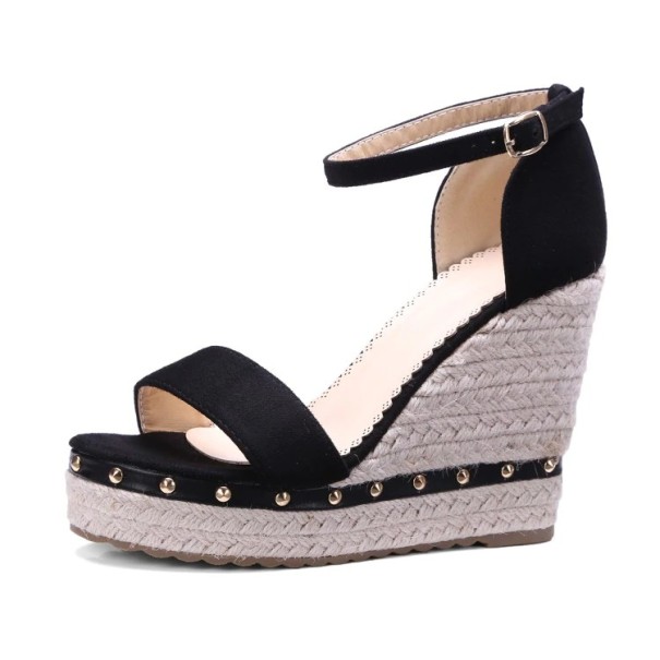 Ladies' Suede Platform Sandals black 35