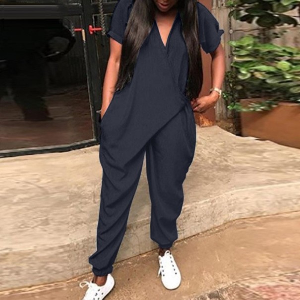 Ladies' Summer Jumpsuit A2022 dark blue 5XL