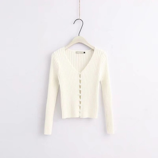 Ladies' Sweater with Pearls G308 white M