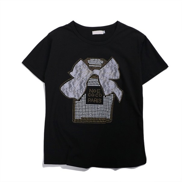 Ladies' T-shirt Decorated with Rhinestones B313 L