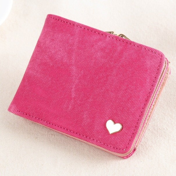 Ladies' Wallet with Heart dark pink