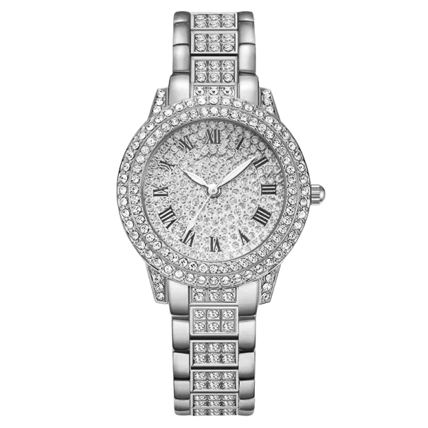 Ladies' Watch with Artificial Diamonds silver