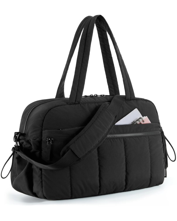 Ladies' Waterproof Travel Bag 42 x 19 x 30 cm Gym Bag Lightweight Shoulder Bag Weekend Clothing Bag black