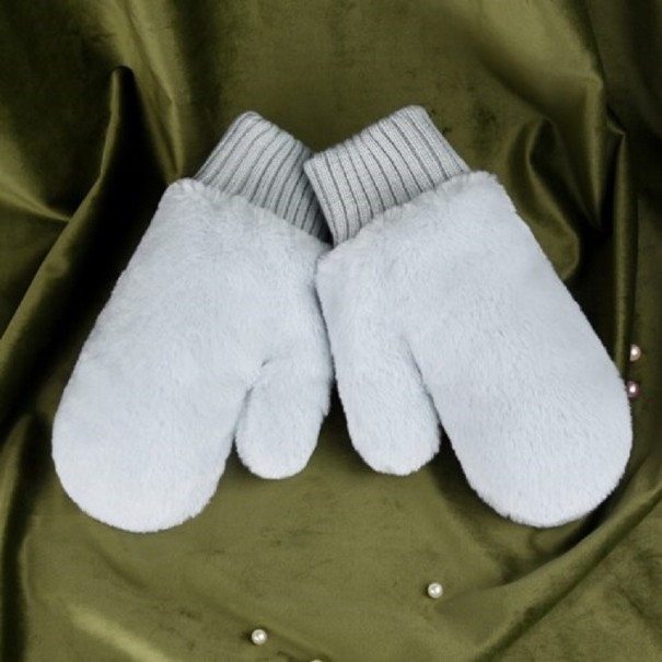 Ladies' Winter Mittens A1 light grey