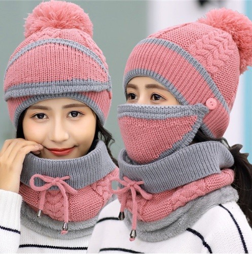 Ladies' Winter Set 3 pcs J3278 pink