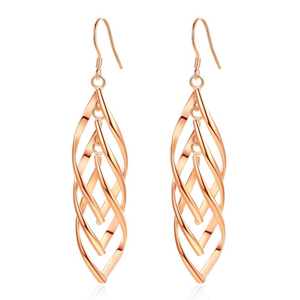 Ladies' Woven Drop Earrings R74 old rose