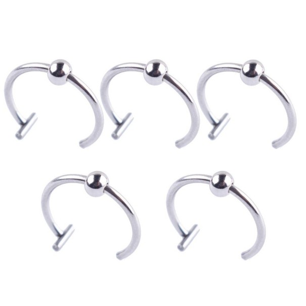 Læbe ring 5 stk N918 sølv 10 mm
