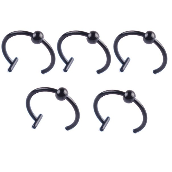 Læbe ring 5 stk N918 sort 10 mm