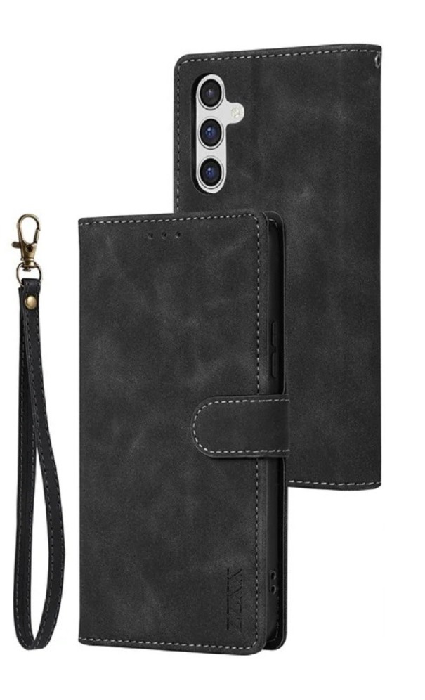 Læder flip cover til Samsung Galaxy S23 Plus sort
