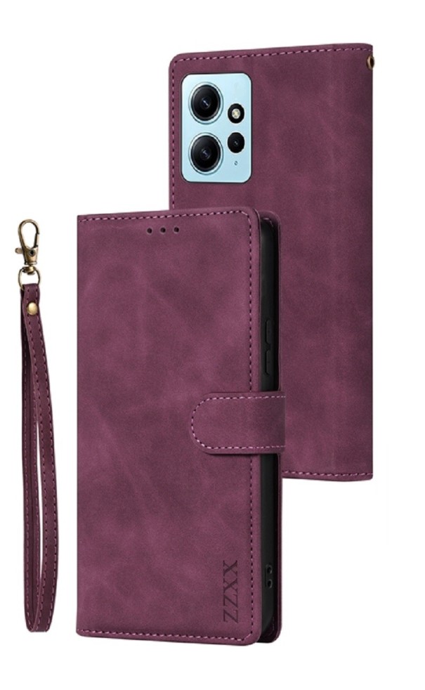 Læder flip cover til Xiaomi Redmi Note 9S lilla