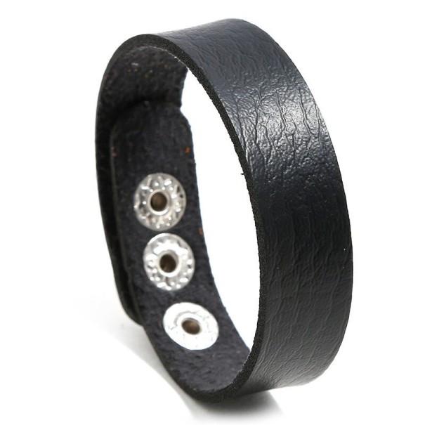 Læderarmbånd H679 sort