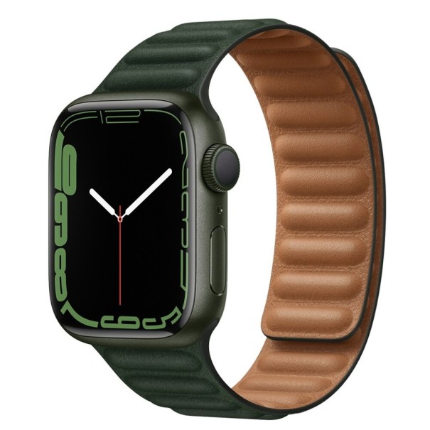 Læderrem til Apple Watch 42 mm / 44 mm / 45 mm armygrøn