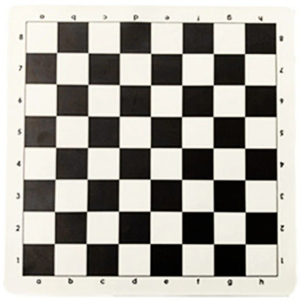 Læderrullende skakbræt 51 x 51 cm bærbar blød turneringsmåtte letvægts træningsskakbræt til begyndere og børn sort