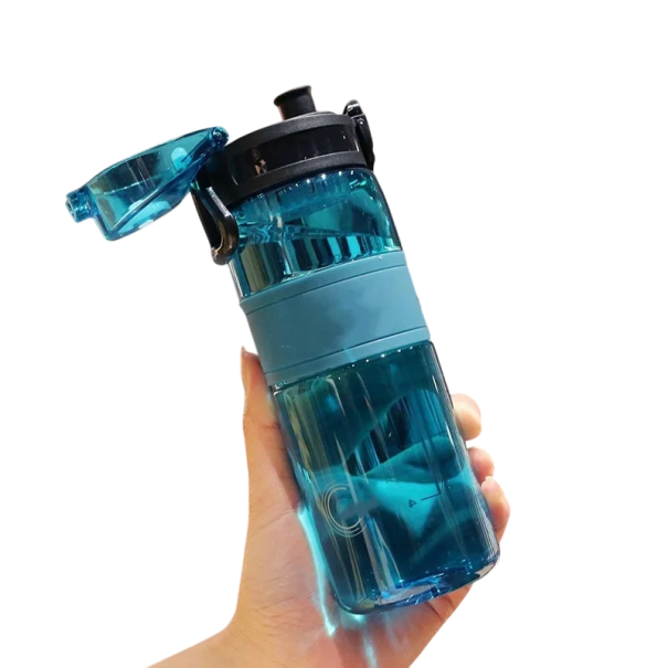 Lahev na vodu 500 ml Lehká a odolná sportovní láhev s nepropustným víčkem Hydratační lahev na pití Ergonomický design Široké hrdlo Praktická na cesty modrá