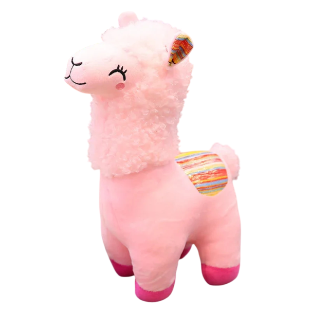 Lama en peluche 25 cm Jouet doux en peluche et en coton PP Peluche mignonne pour enfants et adultes Décoration et cadeau avec une surface douce et soyeuse rose