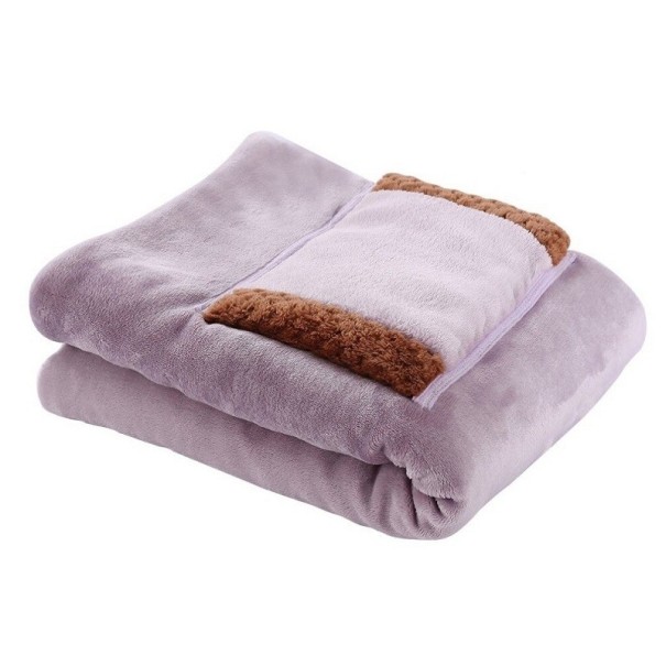 Lämmitetty peitto käsitaskulla 80 x 60 cm violetti