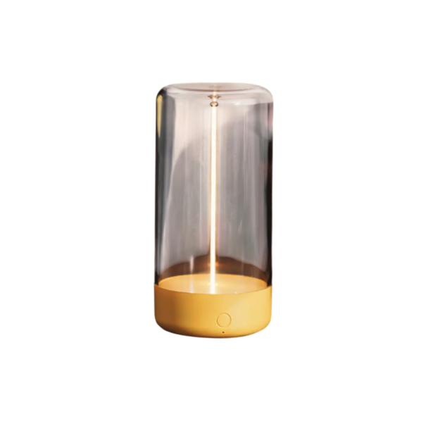 Lampă ambientală magnetică portabilă cu fir Quantum de 14,5 x 7 cm cu încărcare USB C, lumină de noapte decorativă pentru masă și perete galben