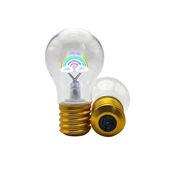 Lampa LED spirală cu filament A70 USB-C 5 V 2–5 W 7 x 12,5 cm Capac din sticlă și soclu din aluminiu auriu Alb cald 2700 K Lampă de birou 1