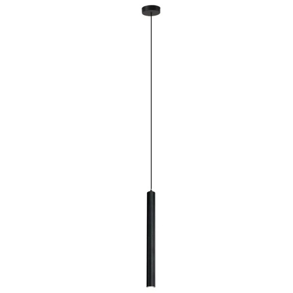 Lampă modernă LED cu suspendare din metal 3W Candelabru tubular alb neutru pe cablu 2m Lumină neagră minimalistă 30x3cm 1