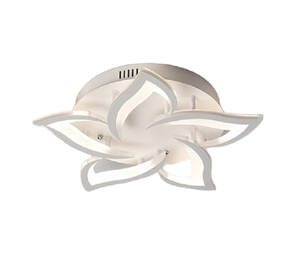 Lampa sufitowa LED w kształcie kwiatu 50W nowoczesny biały żyrandol ze zdalnym sterowaniem lampa sufitowa z możliwością przyciemniania z kontrolerem 1