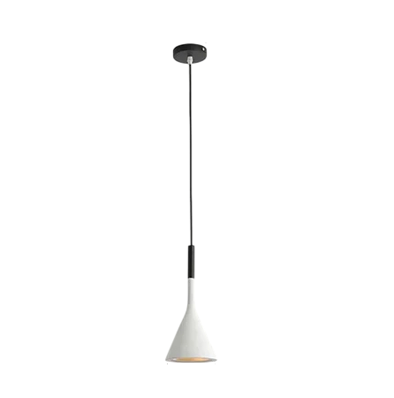 Lampă suspendată modernă cu abajur conic, lumină caldă, înălțime 36 cm, diametru 15 cm, cablu 150 cm, metal, bec LED E27 alb