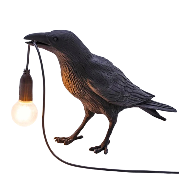 Lampa ve tvaru vrány P3697 černá