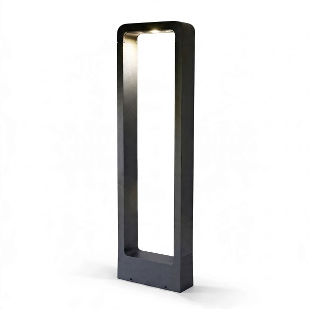 Lampada da giardino LED su palo 15 W COB Bianco freddo 6000 K 80 cm Corpo in alluminio DC 12 V Nera Impermeabile per cortile e prato presso la villa 1