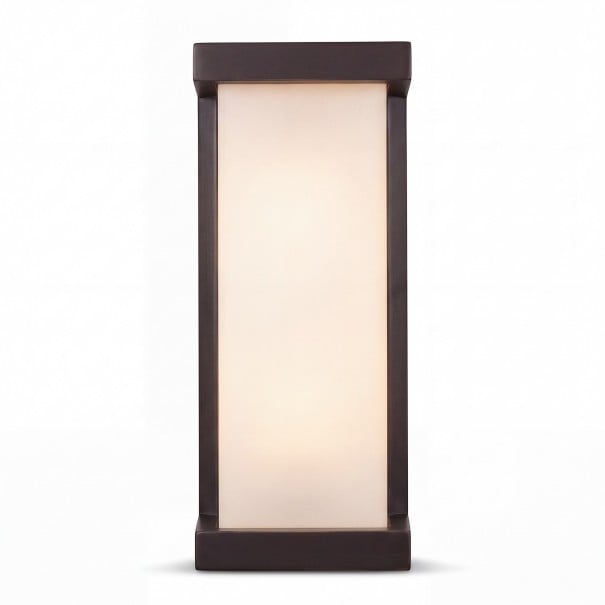 Lampada da parete esterna LED 25 W Grado di protezione IP65 Forma rettangolare Diffusore bianco in cornice nera Luce bianca calda 3000 K Per facciate terrazze e ingressi 1