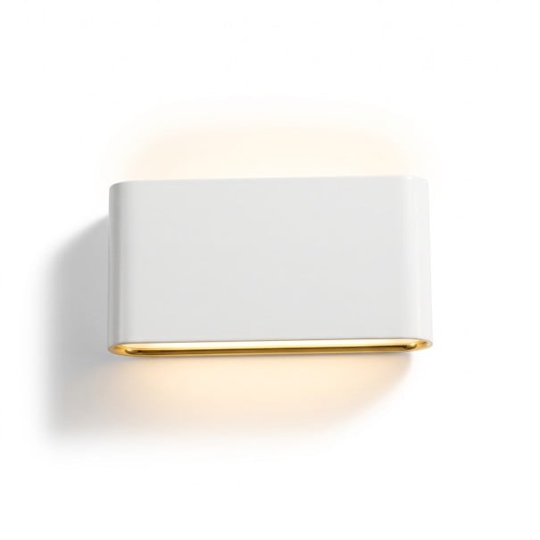Lampada da parete LED 12 W Doppia testa che illumina verso l'alto e verso il basso Grado di protezione IP65 Dimensioni 17,3 x 9 cm Corpo in alluminio Luce calda 3000 K Per facciate bianco