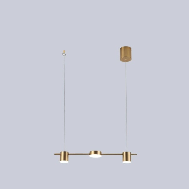 Lampada da soffitto tripla con sospensione regolabile e luce bianca calda Lampadario LED moderno con interruttore a parete Illuminazione 5-8 m² oro